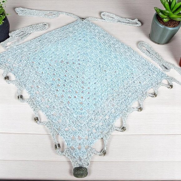 🌊 Sky Blue Crochet Halter Top – Lightweight & Lined - Picture 7 of 8